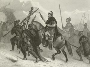 Hannibál és serege az Alpokon átkelve, Kr.e. 218 alkotó: Alonzo Chappel