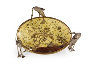 Pohár (Tazza), Ferdinand Duvinage intarziája, 19. század második fele (ezüstös és aranyozott bronz, elefántcsont és fa) (lásd még: 476612)