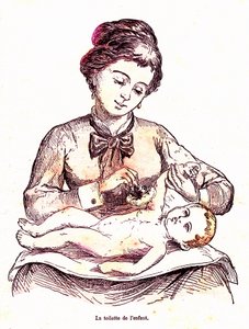 A gyermek vécéje – A normális élet és egészség J. Rengade. A. Demarle rajza 1881 alkotó: Alphonse Demarle