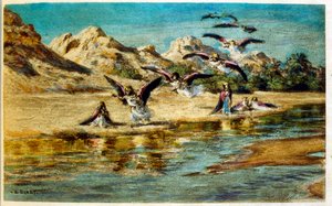 Dinet illusztrációja a "Káprázatok" arab életképekből. 1906. A Mirages, Scenes De La Vie Arab című kötetet Etienne Dinet illusztrálta Silman Ben Ibrahim Bamer kommentárjával. Nasreddine Dinet Alphonse-Etienne Dinet néven született; (1861-1929) francia szár alkotó: Alphonse Etienne Dinet
