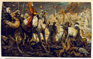 Dinet illusztrációja a "Káprázatok" arab életképekből. 1906. A Mirages, Scenes De La Vie Arab című kötetet Etienne Dinet illusztrálta Silman Ben Ibrahim Bamer kommentárjával. Nasreddine Dinet Alphonse-Etienne Dinet néven született; (1861-1929) francia szár alkotó: Alphonse Etienne Dinet