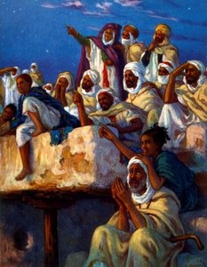 Illusztráció, amely arabokat ábrázol imában a ramadán időszakában. Szerző: Nasreddine Dinet (Alphonse-Étienne Dinet). 1861 1929
