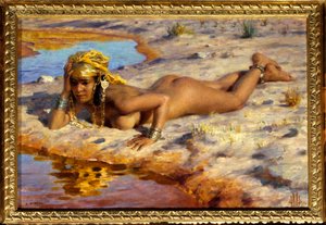 A wadi szélén. Etienne Dinet festménye (1861-1929)