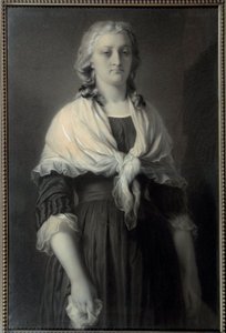 Marie Antoinette királynő (1755-1793) portréja a Concierge-ban Az 1793-ban képviselt királynő gyászt visel. Alphonse Francois (1814-1888) szénrajza 1851 V. 0,72x1,11 m Malmaison, musee du chateau alkotó: Alphonse François