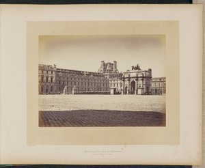 A lángoló Tuileriák palotája. Kilátás a Place du Carrouselre. alkotó: Alphonse J. Liébert