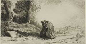 Egy vagabond sétál egy sávon alkotó: Alphonse Legros