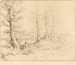 A Le long de la rive folyó mentén. alkotó: Alphonse Legros