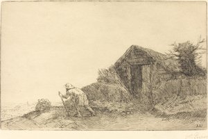 A dombtető mentén A domb tetején. alkotó: Alphonse Legros