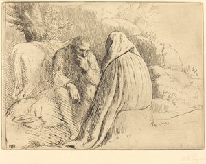 Bohemian Campment Bohém táborhely. alkotó: Alphonse Legros