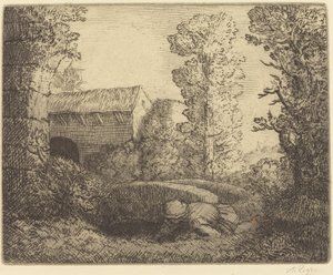 Híd a malomnál (Le pont du moulin) alkotó: Alphonse Legros