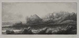 Ház a mocsárban. alkotó: Alphonse Legros