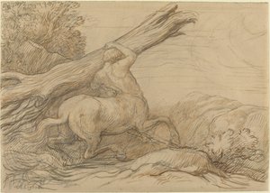 Kentaur egy fatörzset cipel. alkotó: Alphonse Legros
