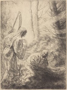 A halál és a favágó, 2. metszet (La Mort du bucheron) alkotó: Alphonse Legros