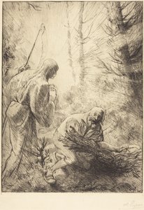 A halál és a favágó, 2. metszet (La mort et le bucheron) alkotó: Alphonse Legros