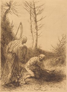 A halál és a favágó, 2. metszet (Le mort et le bucheron) alkotó: Alphonse Legros