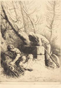 A Halál és a Favágó, 4. lemez (La mort et le bucheron) alkotó: Alphonse Legros