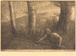 Horgász karikás hálóval (La peche a la baj) alkotó: Alphonse Legros