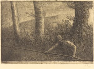Horgász karikás hálóval (La peche a la baj) alkotó: Alphonse Legros