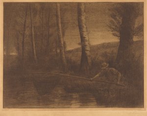Halász karikahálóval alkotó: Alphonse Legros