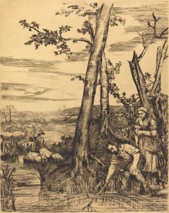 Rák horgászata alkotó: Alphonse Legros