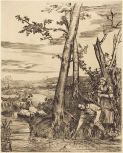 Fishing for Crayfish (A rákhalászok) alkotó: Alphonse Legros