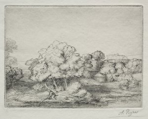 Hamlet a tó mellett alkotó: Alphonse Legros
