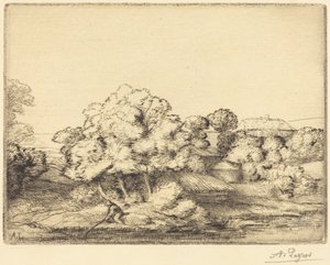 Hamlet a tó mellett (Le hameau pres du lac) alkotó: Alphonse Legros
