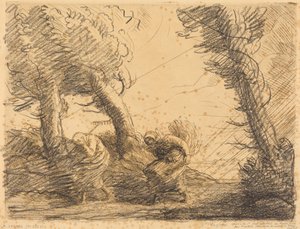 Vihar által meglepett aratónők alkotó: Alphonse Legros