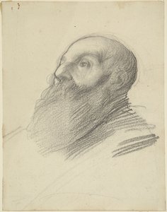 Szakállas férfi feje alkotó: Alphonse Legros