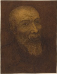 Szakállas kopasz férfi feje alkotó: Alphonse Legros