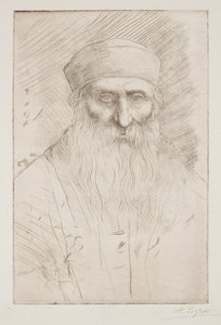 Hosszú szakállú férfi feje alkotó: Alphonse Legros