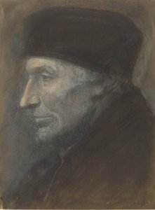 Egy koponyasapkás férfi feje. alkotó: Alphonse Legros