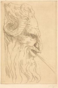 Egy szatír feje alkotó: Alphonse Legros