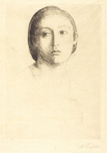 Egy fiatal lány feje alkotó: Alphonse Legros