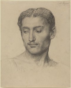 Egy fiatal férfi feje alkotó: Alphonse Legros