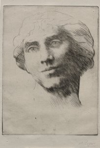 Egy fiatal nő feje alkotó: Alphonse Legros