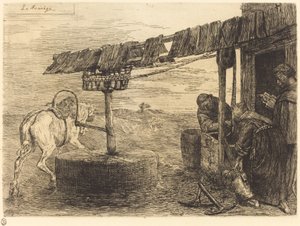 Ló által hajtott malom (Le manege) alkotó: Alphonse Legros