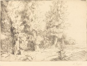 A fontainebleau-i erdőben (Dans la foret de Fontainebleau) alkotó: Alphonse Legros