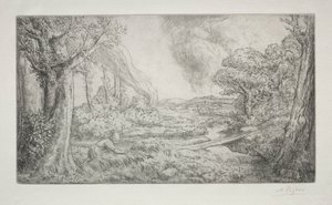 Landscape Paysage. alkotó: Alphonse Legros
