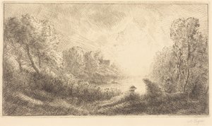 Tájkép: napfelkelte alkotó: Alphonse Legros