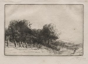 Tájkép A táj. alkotó: Alphonse Legros
