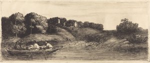 Táj csónakkal, 1. lemez alkotó: Alphonse Legros