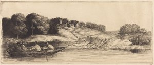 Tájkép csónakkal, 1. tábla alkotó: Alphonse Legros