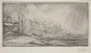 Táj két fával alkotó: Alphonse Legros