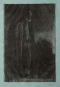 Az utazó a menedékben alkotó: Alphonse Legros