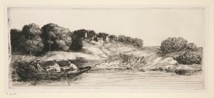 Táj csónakkal (1. tábla) alkotó: Alphonse Legros