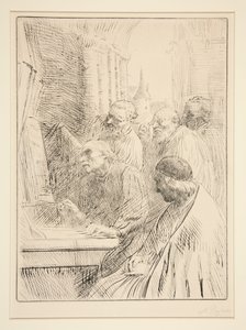 Szerzetesek a templomban alkotó: Alphonse Legros
