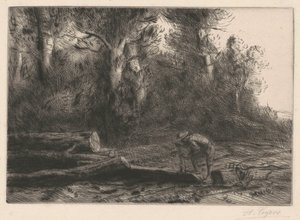 Rönköket hasogató férfi alkotó: Alphonse Legros