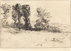 Meadow in Sunshine Le pre ensoleille. alkotó: Alphonse Legros