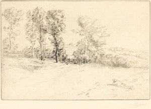 Meadow in Sunshine Le pre ensoleille. alkotó: Alphonse Legros